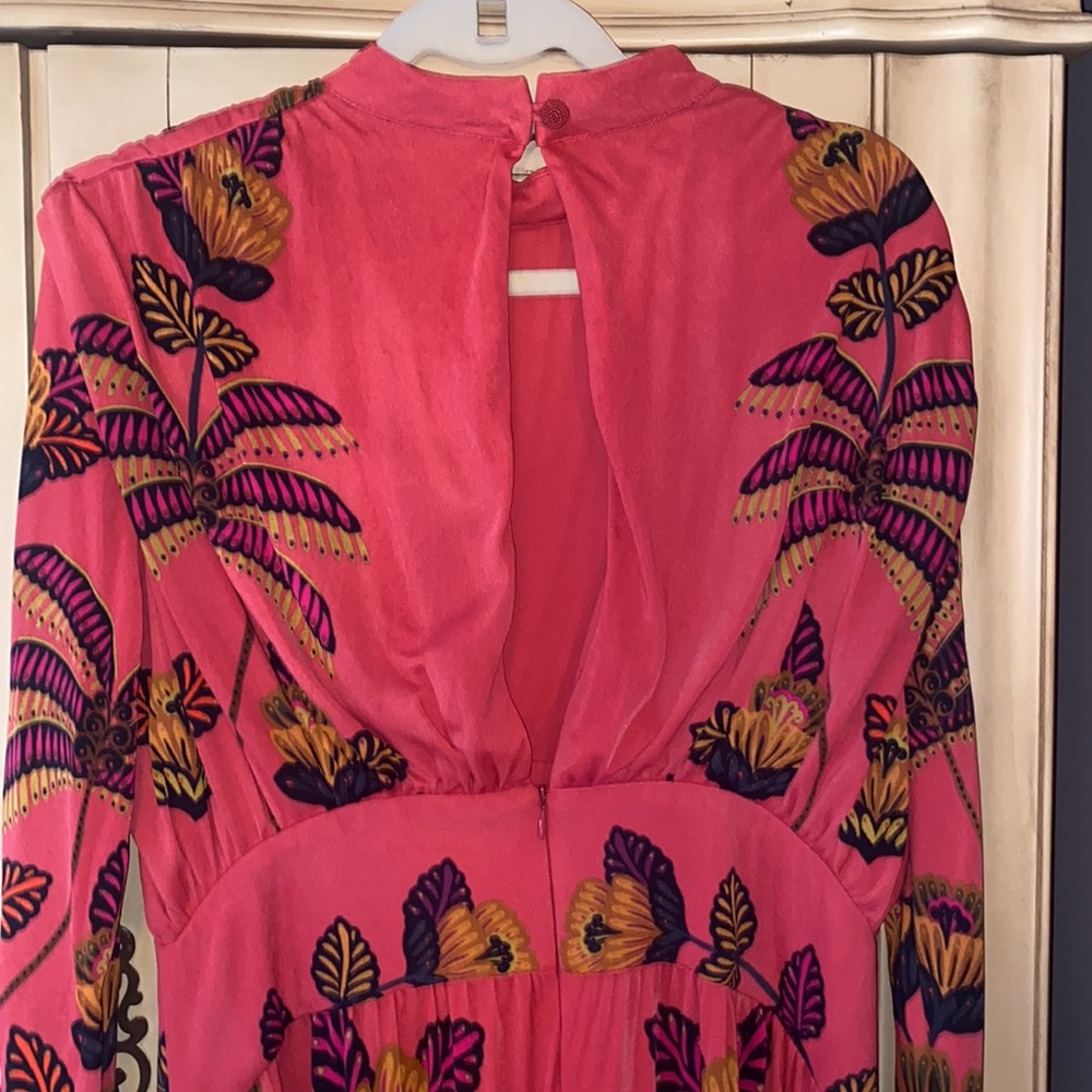 FARM Rio Coral Maxi Dress with Yellow & Black Floral Print - Picture 6 of 7
